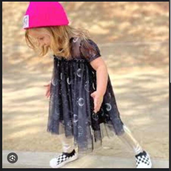 Best Day Ever Kids Space Cadet Short Sleeve Dress Black 3T Planets Celestial - Picture 2 of 16